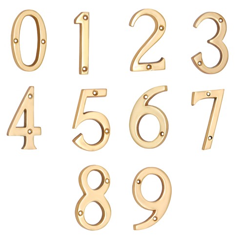3" Thin Brass Numerals (0-9)